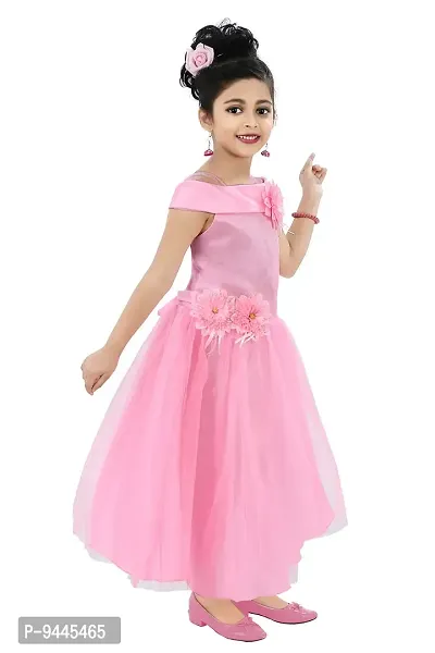 Chandrika Girl's Festive Gown Dress (Pink; 6-7 Years)-thumb3