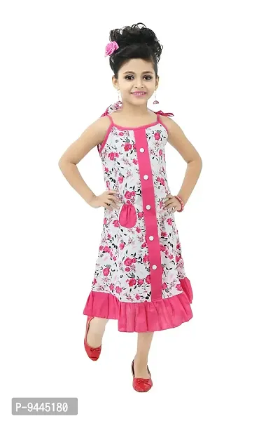 Chandrika Kids Casual Dress for Girls Pink