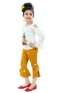 Chandrika Kids Capri Top Casual Set for Girls Mustard-thumb2