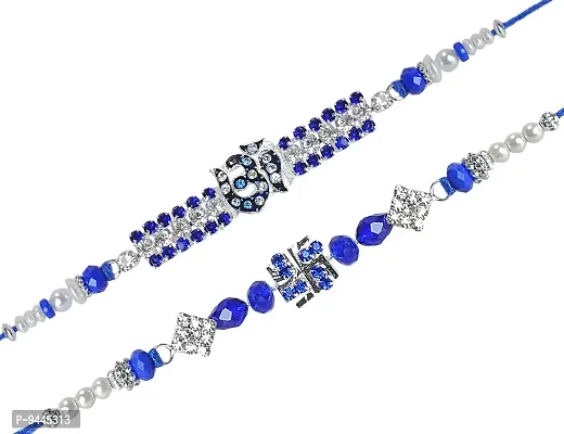 Chandrika Set of Two Crystal Studded Rakhi for Brother