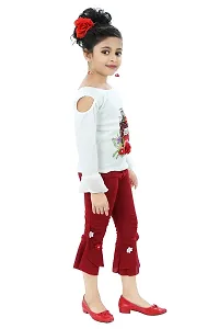 Chandrika Girl's Cotton Blend Capri Top Casual Set (CPGL0033A-MAROON-32_Maroon_7 Years-8 Years)-thumb1