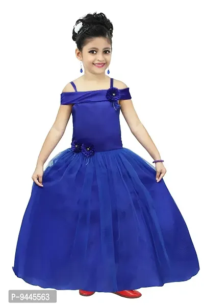 Chandrika Kids Floral Appliqu? Festive Gown Dress for Girls.