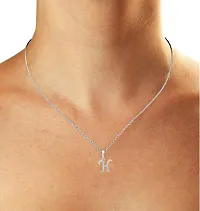 Chandrika Pearls 24K WHITEGold/Platinum Plated A-Z Letters Initial Pendant with Chain-thumb3