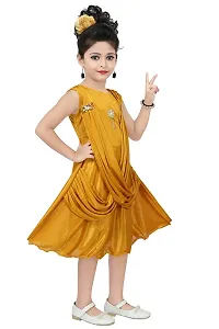 Chandrika Girl's A-Line Midi Dress (CPGL0015-MUSTARD_Yellow_9-10 Years)-thumb1