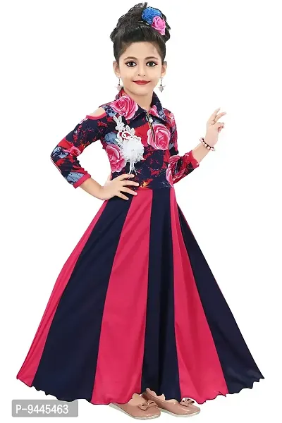 Chandrika Girls Full Length Gown Dress (9-10 Years) Red-thumb2