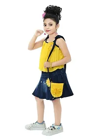Chandrika Girls Casual Skirt and Top Set with Bag for Kids-thumb1