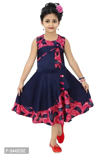 Chandrika Kids Party Midi Dress for Girls Pink