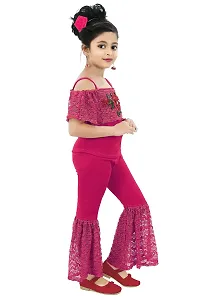 Chandrika Girl's Floral Applique Top and Pant Set-thumb1
