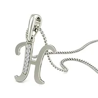 Chandrika Pearls 24K WHITEGold/Platinum Plated A-Z Letters Initial Pendant with Chain-thumb1