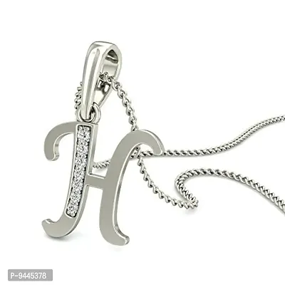 Chandrika Pearls 24K WHITEGold/Platinum Plated A-Z Letters Initial Pendant with Chain-thumb2