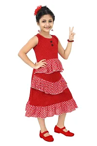 Chandrika Kids Ruffled Party Dress for Girls Red-thumb1