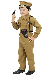 Khaki Polyester Police Costume for Kids-thumb1
