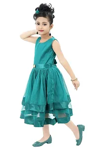 Chandrika Kids Layered Party Dress for Girls Green-thumb1