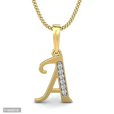 Chandrika Pearls Gold Plated A-Z Letters Initial Pendant with Chain-thumb0