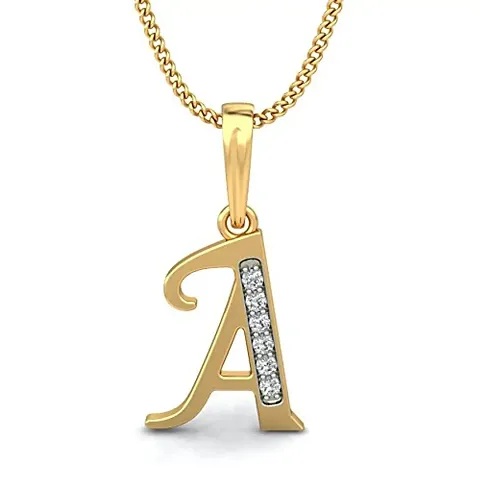 Chandrika Pearls Gold Plated A-Z Letters Initial Pendant with Chain