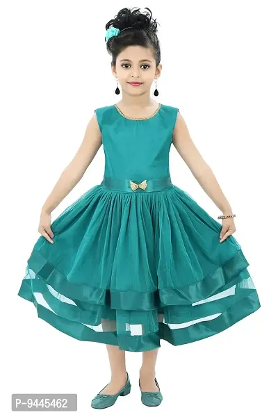 Chandrika Kids Layered Party Dress for Girls Green