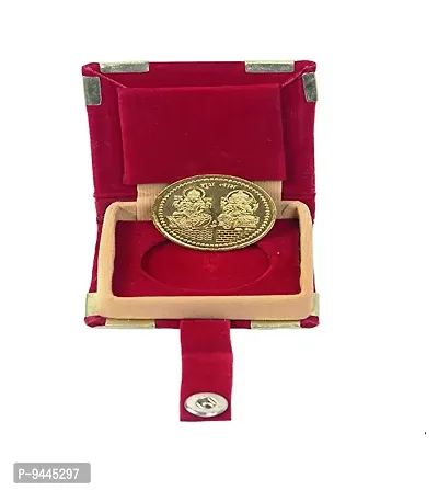 Chandrika Pearls Gems & Jewellers Dhanteras Diwali 24 Carat Gold Plated German Silver Coins laxmi Ganesh sikka with Box for Gift