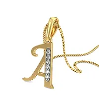 Chandrika Pearls Gold Plated A-Z Letters Initial Pendant with Chain-thumb1