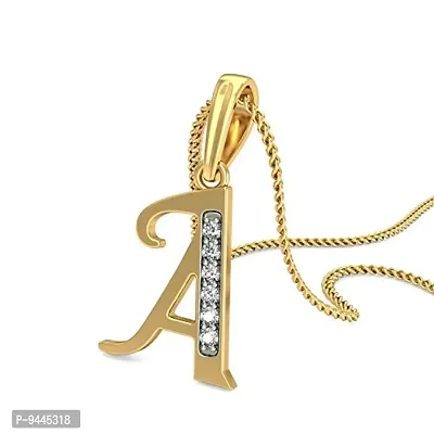 Chandrika Pearls Gold Plated A-Z Letters Initial Pendant with Chain-thumb2