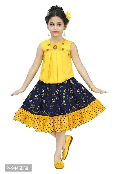 Chandrika Kids comfertable Skirt and Top Set for Girls-thumb0