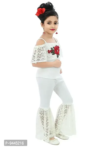 Chandrika Kids Floral Appliqu? Top and Pant Set for Girls-thumb3