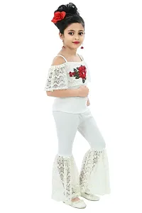 Chandrika Girl's Floral Applique Top and Pant Set-thumb1