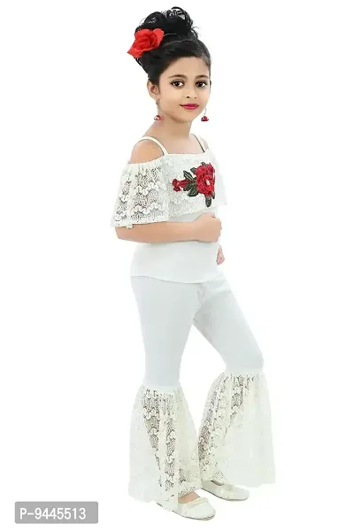 Chandrika Girl's Floral Applique Top and Pant Set-thumb2