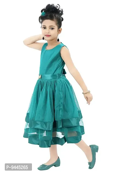 Chandrika Kids Layered Party Dress for Girls Green-thumb2