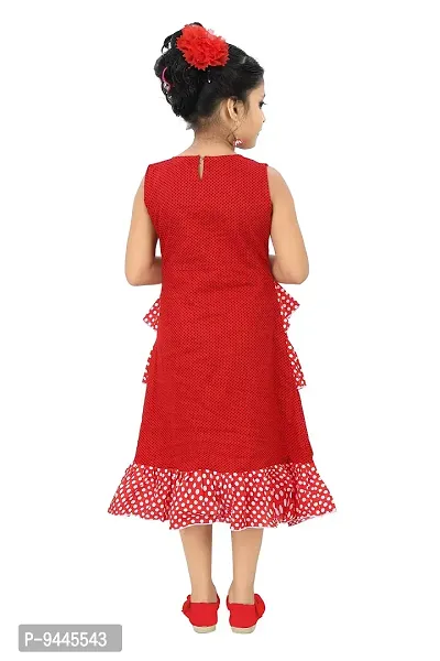 Chandrika Kids Ruffled Party Dress for Girls Red-thumb3