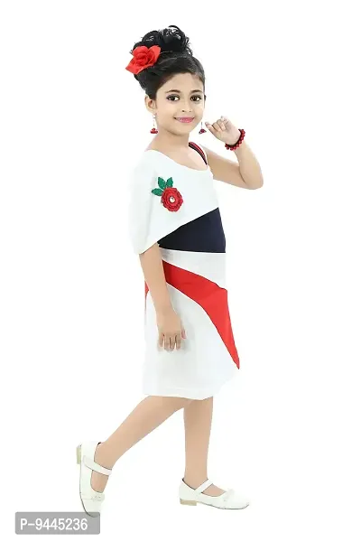 Chandrika Kids Casual One-Shoulder Midi Dress for Girls-thumb2