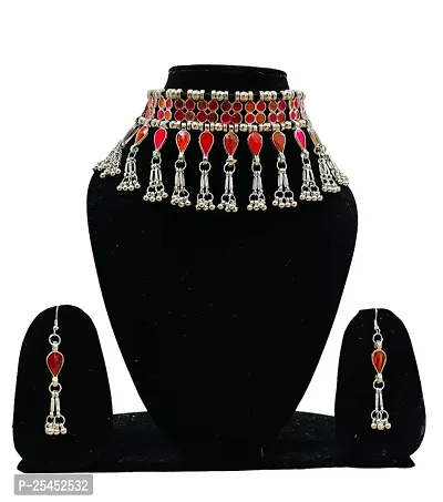 Meenakari Oxidised Choker Necklace Jewellery Set  For Women | Necklace set for women stylish-thumb0