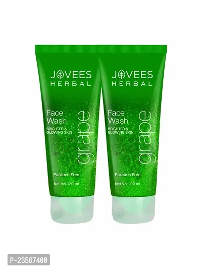 Jovees Herbal Grape Face Wash With Grape Seed  Orange Peel Extracts | For Brighter  Glowing Skin | Reduces Uneven Skin Tone  Fine Lines | For All Skin Types 120 ML