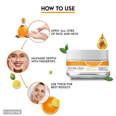 Jovees Herbal Vitamin C Face Cream 50g | Revita Glow | Vitamin C Radiant Face Cream | Infused with Kakadu Plum and Almonds-thumb5