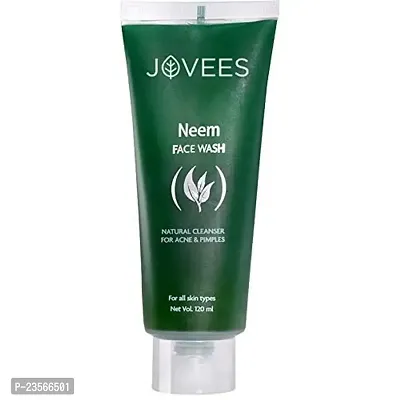 JOVEES Herbal Neem Face Wash For All Skin Types ndash; Natural Cleanser for Acne and Pimples ndash; 120 ML (Pack of 1), Green-thumb2