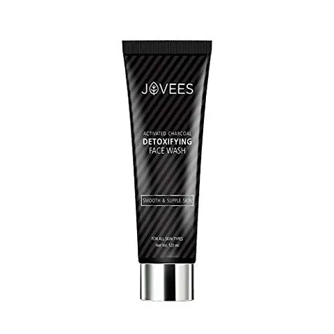 Jovees Herbal Activated Charcoal Detoxifying Face Wash For Men/Women | Anti Pollution, Deep Pore Cleansing, Oil Control, Removes Dirt  Impurities | Paraben  Alcohol Free | 120 ML (Pack of 1)