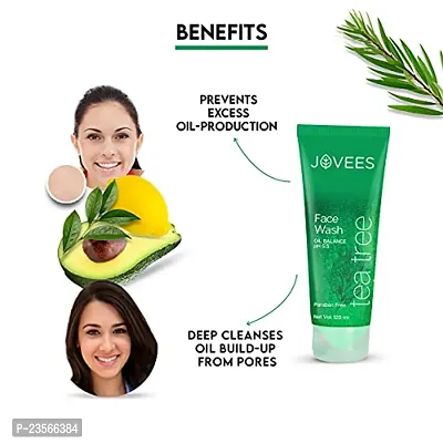 Jovees Herbal Tea Tree Oil Control Face Wash For Oily and Sensitive Skin ndash; Paraben  Alcohol Free, 120 ML (Pack of 2)-thumb4