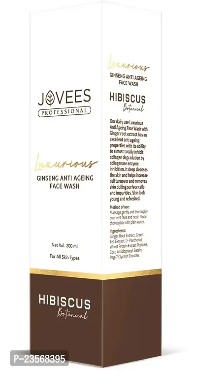 Jovees Luxurious Ginseng Anti Ageing Face Wash with Ginger Root  Aloe Vera Extract | For Brightening Skin | Improves Skin Texture 200ml