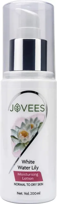 Jovees Herbal White Water Lily Moisturising Lotion | For Normal to Dry Skin | Lightweight, Non-Sticky, Optimum Moisturization | 100% natural ingredients | 200ML New