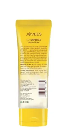 Jovees Herbal Sun Defence Cream SPF 50 | Broad Spectrum PA+++ | UVA/UVB Protection | Lightweight | Quick Absorption | For All Skin Types 100G-thumb1