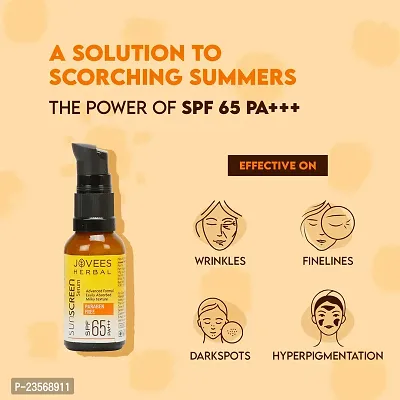 Jovees Sunscreen Face Serum SPF 65 with Green tea, Carrot and Sunflower extract, Broad spectrum Sun protection, Light weight  Water Resistant- For Oily  Acne Prone Skin - 30ml-thumb4