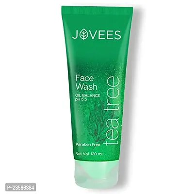Jovees Herbal Tea Tree Oil Control Face Wash For Oily and Sensitive Skin ndash; Paraben  Alcohol Free, 120 ML (Pack of 2)-thumb0
