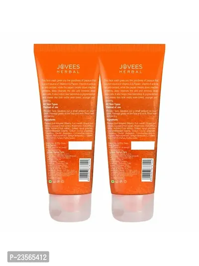 Jovees Herbal Papaya Face Wash For Women/Men | Brightening and Glowing Skin | Removes Pigmentation and Dark Spots | For All Skin Types 120 ML (Pack of 2)-thumb2