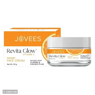 Jovees Herbal Vitamin C Face Cream 50g | Revita Glow | Vitamin C Radiant Face Cream | Infused with Kakadu Plum and Almonds