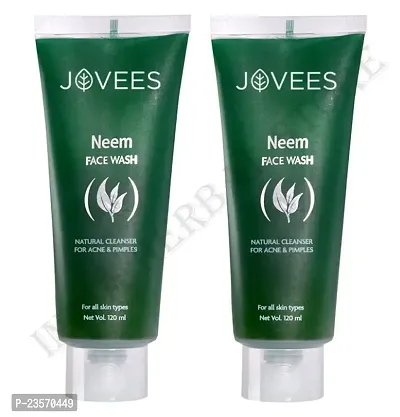 Jovees Herbal Neem Face Wash With Neem  Tea Tree Extracts | For Oily  Acne Prone Skin | Oil Control, Remove Impurities, Prevents Pimples | For Men  Women 120ML (Pack of 2)