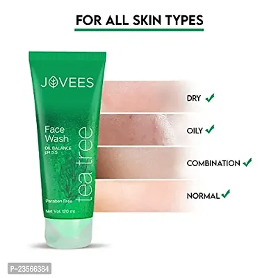 Jovees Herbal Tea Tree Oil Control Face Wash For Oily and Sensitive Skin ndash; Paraben  Alcohol Free, 120 ML (Pack of 2)-thumb5