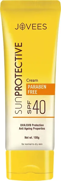 Jovees Herbal Sun Protective Sunscreen SPF 40, 100g | Lightweight and Oil Free - UVA  UVB Protection | Normal to Dry Skin Types | Paraben  Alcohol Free