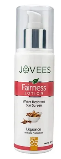 Jovees Herbal Sunscreen Fairness Lotion SPF 25 | For Women/Men | UV Protection, Water Resistant, Brightening and Moisturizing Lotion | Paraben and Alcohol Free | 100ML