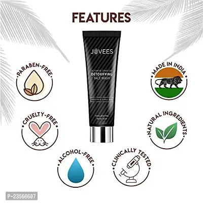 Jovees Herbal Activated Charcoal Detoxifying Face Wash For Men/Women | Anti Pollution, Deep Pore Cleansing, Oil Control, Removes Dirt  Impurities | Paraben  Alcohol Free | 120 ML (Pack of 1)-thumb3