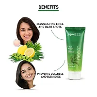 Jovees Herbal Neem Face Wash For All Skin Types ndash; Natural Cleanser for Acne and Pimples ndash; Paraben  Alcohol Free, 120 ML (Pack of 3)-thumb3