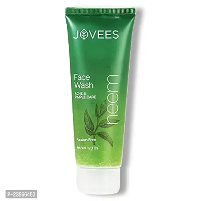 Jovees Herbal Neem Face Wash For All Skin Types ndash; Natural Cleanser for Acne and Pimples ndash; Paraben  Alcohol Free, 120 ML (Pack of 3)